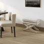RHOAN Linen Footstool - Stone