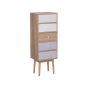 5 Drawer Chest Light Wood and White