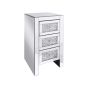 3 Drawer Mirrored Bedside Table Silver LORAY