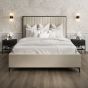 Double Bed - BERK Fabric 4ft6 Bed Cream
