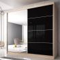 Malta-31 Sliding Mirror Door Wardrobe 203cm - Oak Sanoma