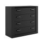 Bravo 4 Large Drawers Chest of Drawers - Black Matt