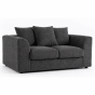 BELVANO Boucle Fabric 2 Seater Scatterback Sofa - Slate