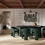 ALUNA Velvet Dining Chair - Forest Green