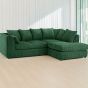 DESMOND Jumbo Cord 4 Seater L Shaped - Right Hand Facing Corner Sofa - Green