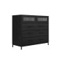 Black Chest of Drawers - EDITH Large Chest 5 Drawers