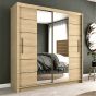 Luzern Sliding Door 203cm Mirror Wardrobe - Oak Sonoma