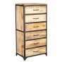 Natural Finish Chest of Drawers - CARLSBAD Tallboy Medium Chest 6 Drawers