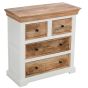 White Chest of Drawers - AMHERST Medium Chest 4 Drawers