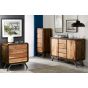 Oak Finish Chest of Drawers - ALESSIA Tallboy Medium Chest 5 Drawers