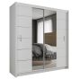Luzern Sliding Door 203cm Mirror Wardrobe - White