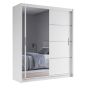 Broadland Sliding Door 180cm Wardrobe with Mirror - White
