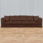 Desmond Jumbo Cord 4 Seater Scatterback Sofa - Chocolate Brown