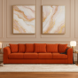 Desmond Jumbo Cord 4 Seater Scatterback Sofa - Orange