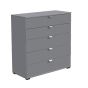 Grey Chest of Drawers - VICTORIA Medium Chest 5 Drawers