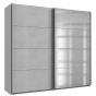 Sliding Wardrobe - AMBER 2 Door Mirrored Wardrobe Grey 225cm