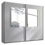 Sliding Wardrobe - BERTEN 2 Door Mirrored Wardrobe White 225cm