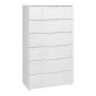 White Chest of Drawers - SKEGNESS Large Chest 6 Drawers