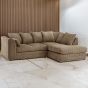 DESMOND Jumbo Cord 4 Seater L Shaped - Right Hand Facing Corner Sofa - Coffee