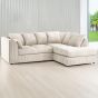 DESMOND Jumbo Cord 4 Seater L Shaped - Right Hand Facing Corner Sofa - Cream
