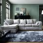 Corner Sofa - HENRY Crushed Chenille Fabric 5 Seater L-Shaped Sofa Left Hand Facing - Light Grey