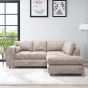 LORVANI Fabric 4 Seater L Shaped Fullback Corner Sofa - Beige, Right Hand Facing