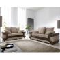 Dino Jumbo Cord Brown and Beige Sofa Set