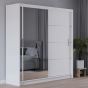 Broadland Sliding Door 203cm Wardrobe with Mirror - White