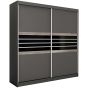 Dacorum Sliding Door 203cm Wardrobe Glass Stripes - Black