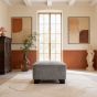 KAMILA Fabric Footstool - Slate
