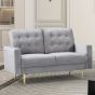 2 Seater Sofa - VAREZZO Fabric Sofa with Metal Legs - Grey