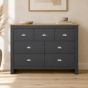 LEVIS Blue Chest of Drawers - Large-sized, 7 Drawers