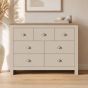 LEVIS Cream Chest of Drawers - Large-sized, 7 Drawer