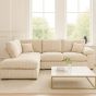 Corner Sofa - LARGE CORDURA Full Back Jumbo Cord Left Hand Cream