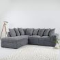 Corner Sofa - LARGE AMALFI Scatter Back Jumbo Cord Left Hand Charcoal
