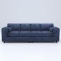 LORVANI Fabric 4 Seater Fullback Sofa - Midnight Blue