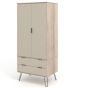 Augusta Driftwood 2 Door 2 Drawer Wardrobe - Light Grey