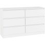 White Chest of Drawers - MALDEN Large Chest 6 Drawers Double Chest