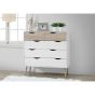 White Chest of Drawers - MARTOCK Large Chest 5 Drawers