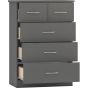 Grey Chest of Drawers - NEWBIGGIN III Medium Chest  5 Drawers