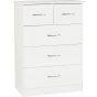 White Chest of Drawers - NEWBIGGIN Medium Chest 5 Drawers