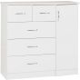 White Chest of Drawers - NEWBIGGIN Large Chest  5 Drawers