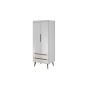 Serie 2 Door Wardrobe - White High Gloss with Oak Riviera Decor Legs