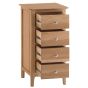 Oak Finish Chest of Drawers - ELEGANT Tallboy Small Chest 4 Drawers