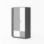 Polo Corner 2 Door Wardrobe - Grey and White