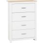 White Chest of Drawers - PORTLETHEN Medium Chest 4 Drawers
