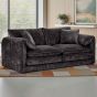 RIVINGTON Chenille Fabric 3 Seater Scatterback Sofa - Black
