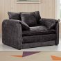 RIVINGTON Chenille Fabric Armchair - Black