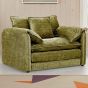 RIVINGTON Chenille Fabric Armchair - Green