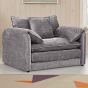 RIVINGTON Chenille Fabric Armchair - Grey